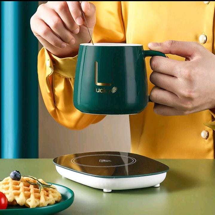 Taza con base calentadora