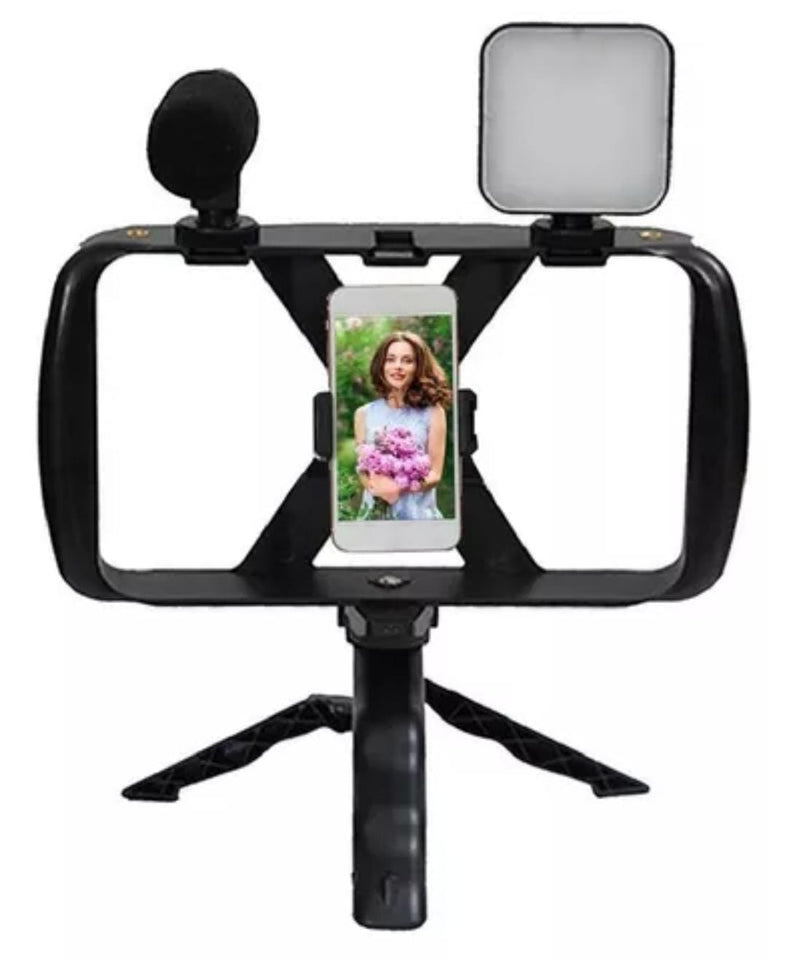 TRIPODE CON LUZ Y MICROFONO PROFESIONAL PARA CELULAR AY-49X